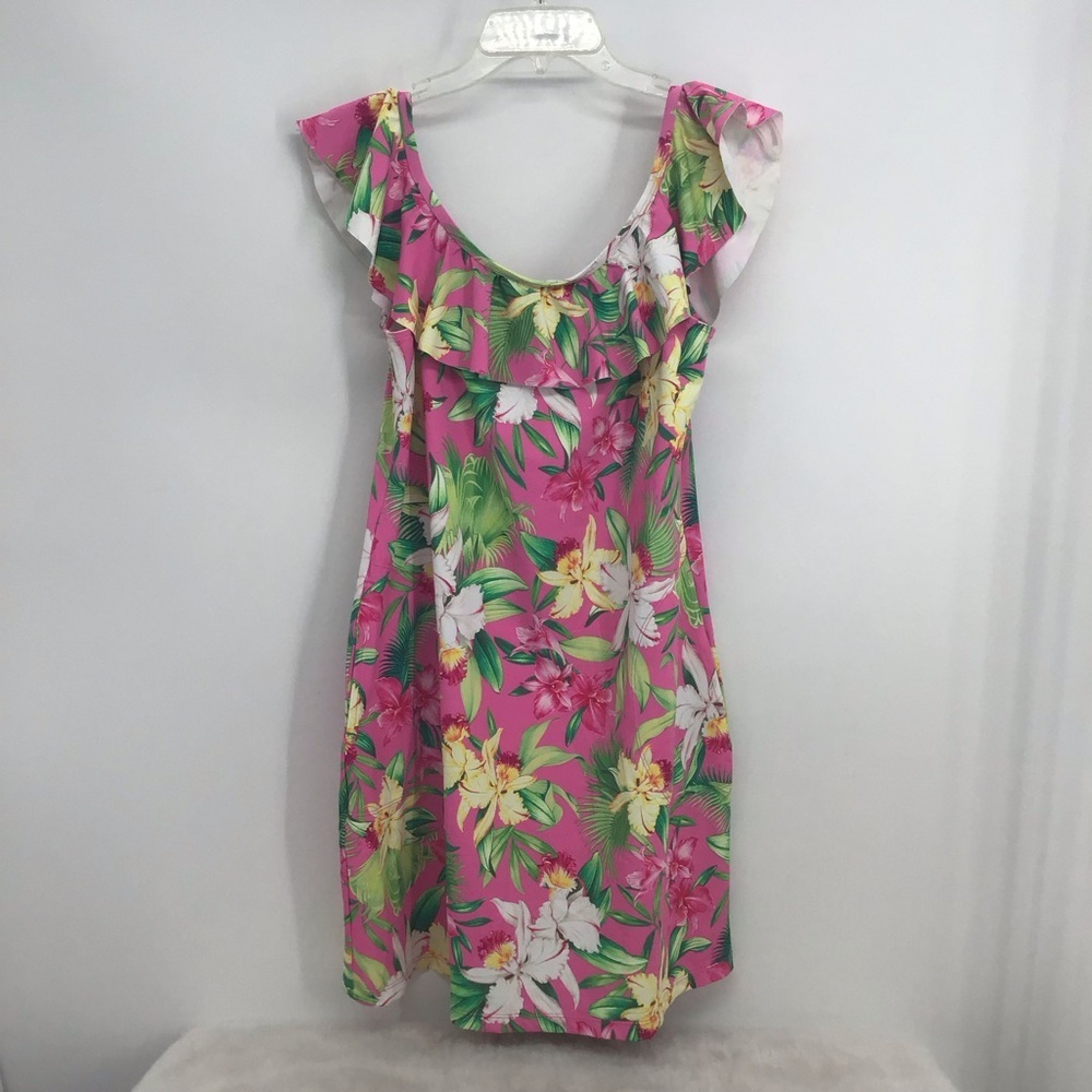Tommy Bahama Orchid Garden Floral Spa Swim Cover-Up Dress Resort Size Large
